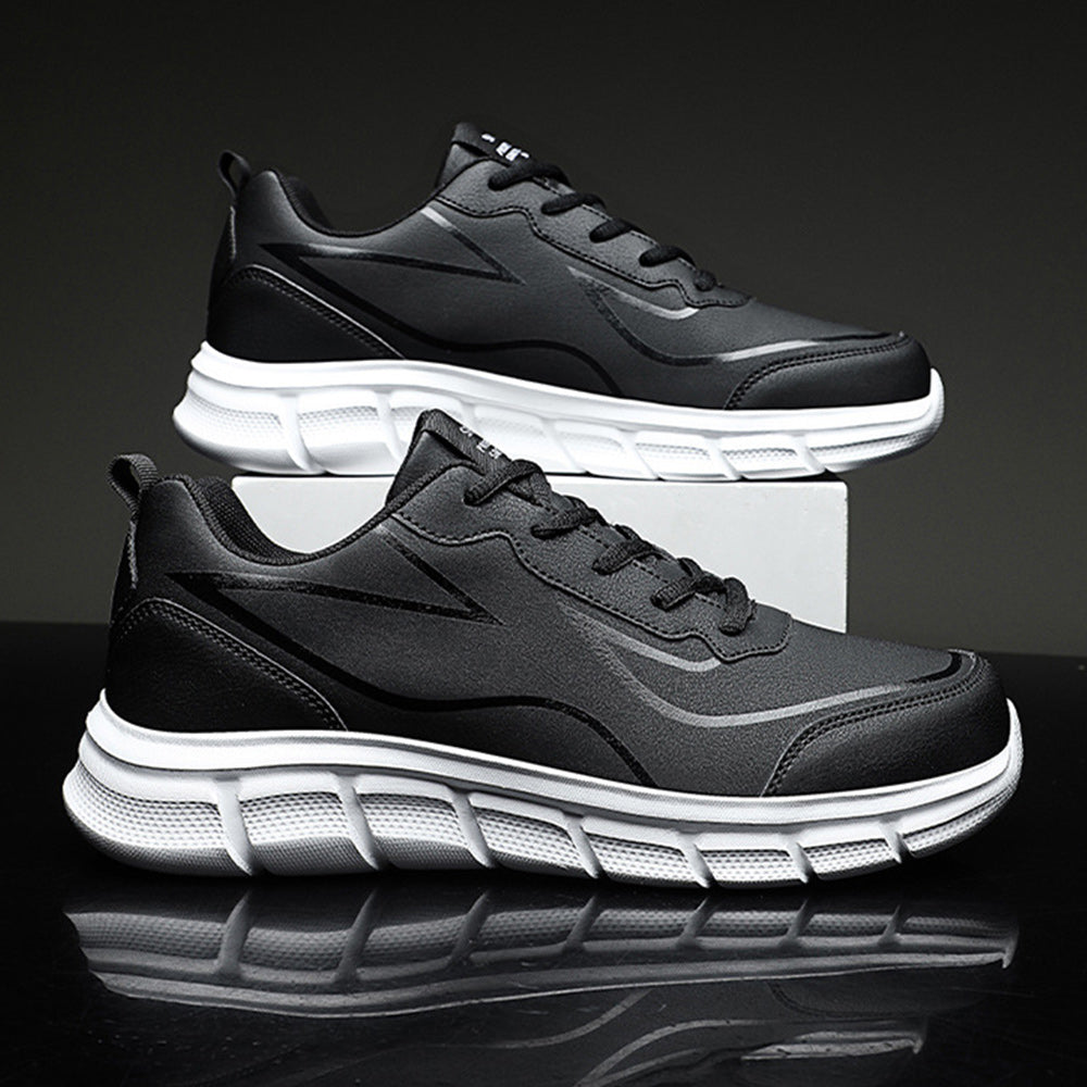 Men's Black Leather Comfort Sneakers