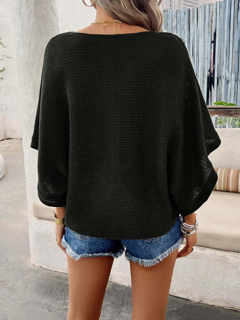 Draped V-Neck Blouse
