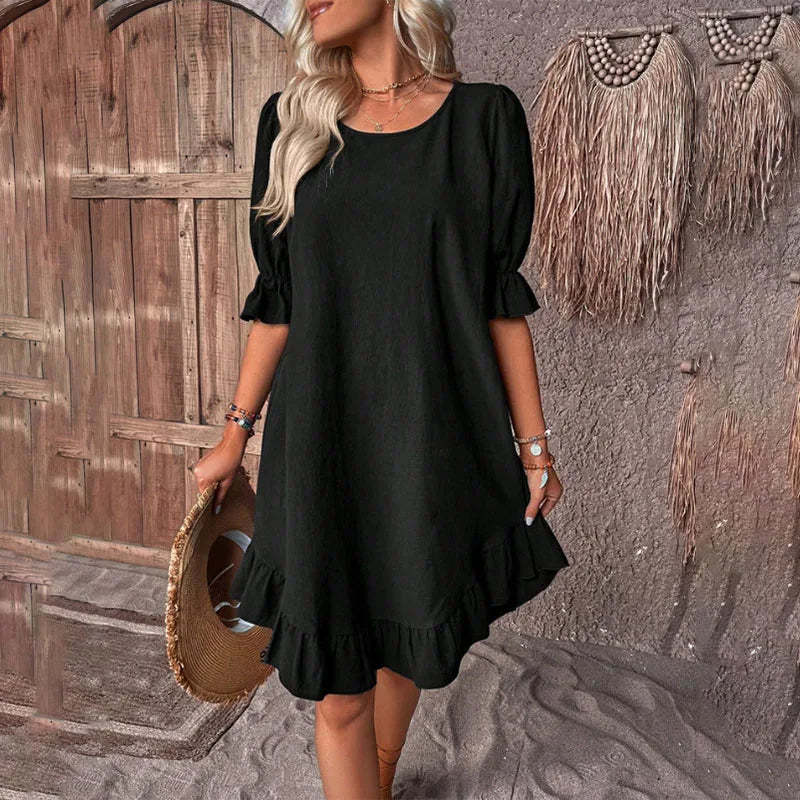 Ruffled Sleeve Summer Dress
