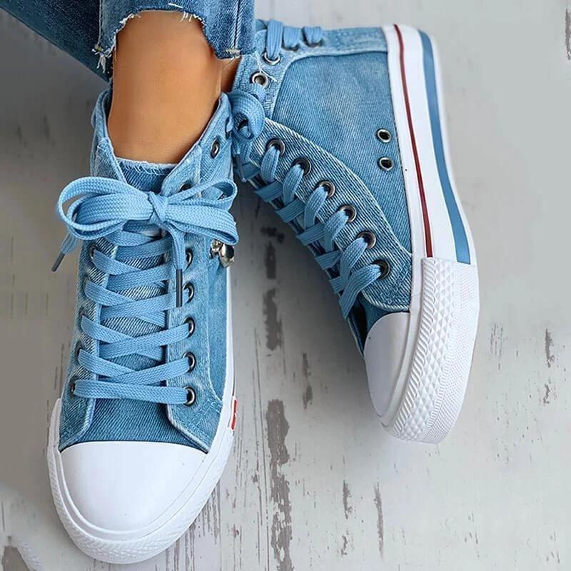 Lightweight Comfy Lace-up High-Top Canvas Shoes