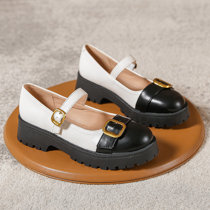 Retro Mary Jane Shoes Buckle Strap Platform Loafer School Shoes