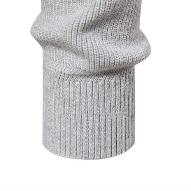 Quarter-Zip Quilted Ribbed Knit Sweater