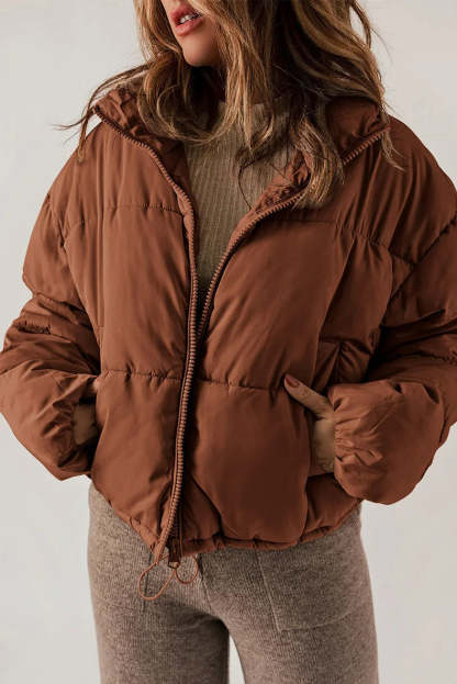 Puffer Jacket with Cinched Waist
