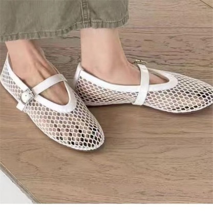 Women's Mesh Ballet Flats Comfy Mary Jane Shoes