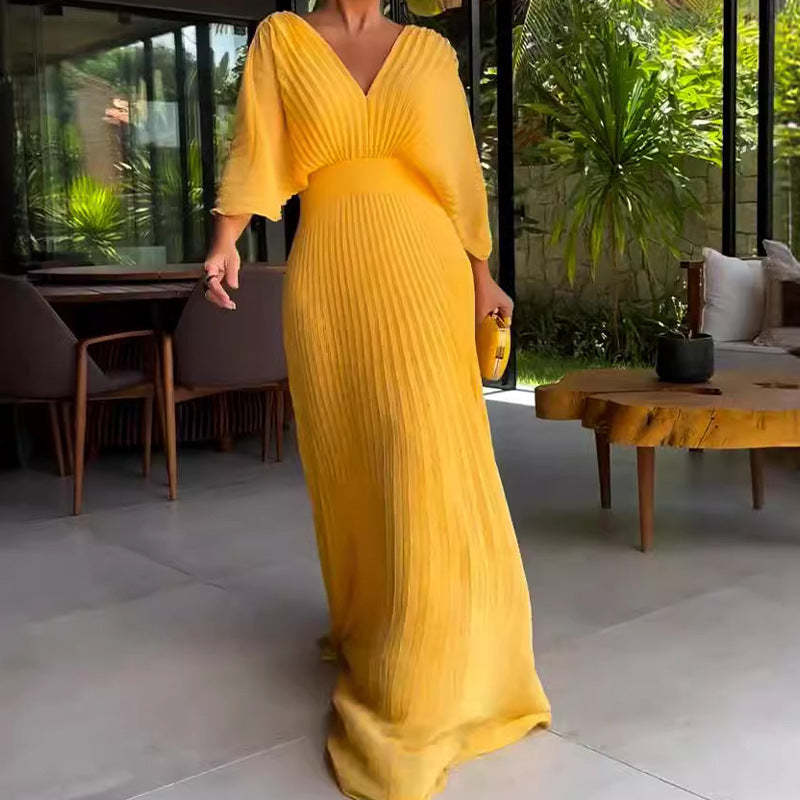 Ribbed Full-Length Dress