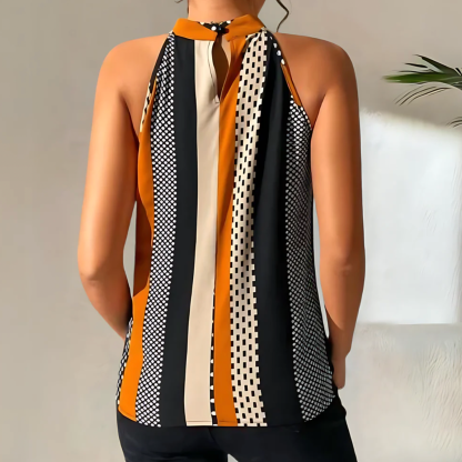 Trendy Sleeveless Polka Dot Strap Top