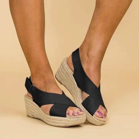 Women's Annadel Eirwyn Straw Wedge Sandal Platform Sandals