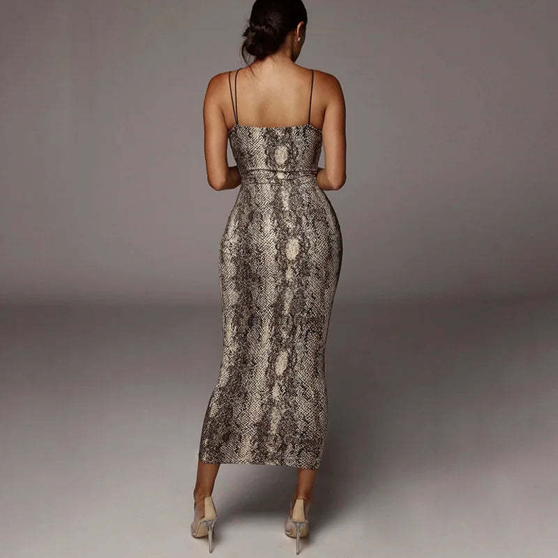 Sexy Animal Print Maxi Dress