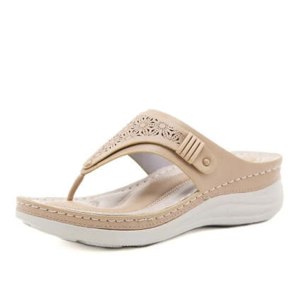 Orthopedic Sandals Wedge Hollow out Wear-resistant Summer Flip-flops