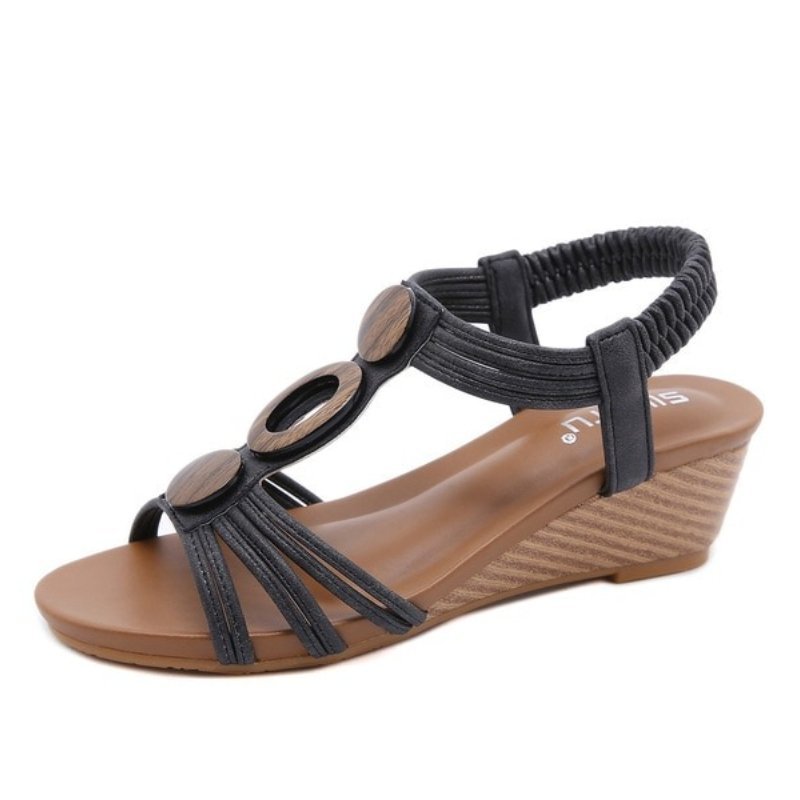 Arch Support Sandals Women Woody Design Rhinestones Open Toe Wedge Sum