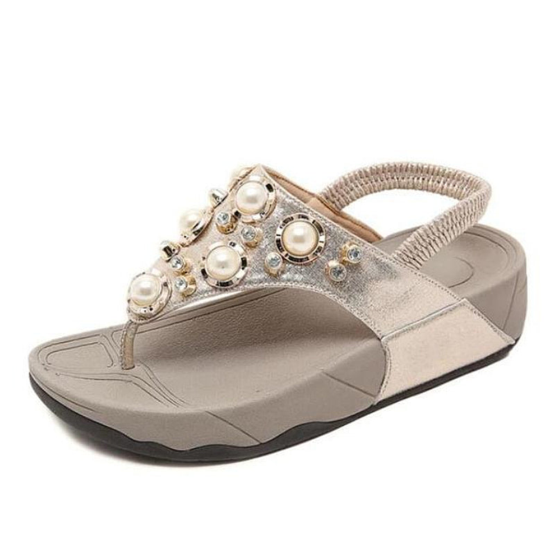 Arch Support Sandals For Women Back Strap Soft Thong Rhinestone Bling Flip-flops Stylish Summer Season