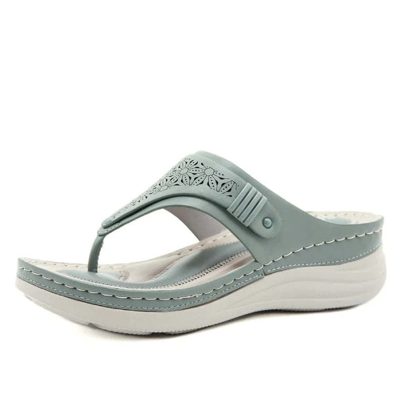 Orthopedic Sandals Wedge Hollow out Wear-resistant Summer Flip-flops