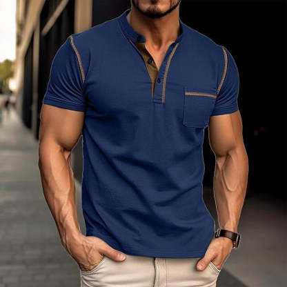 Elegant Shirt with Henley collar for Men