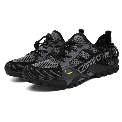 Outdoor Mountaineering Hiking Rock Climbing Breathable Fly Knitting Low Top River Trace Shoes