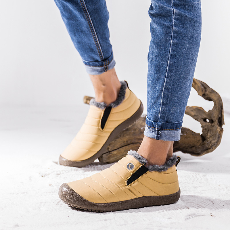 Winter Water-resistant Flat Fur Lined Boots