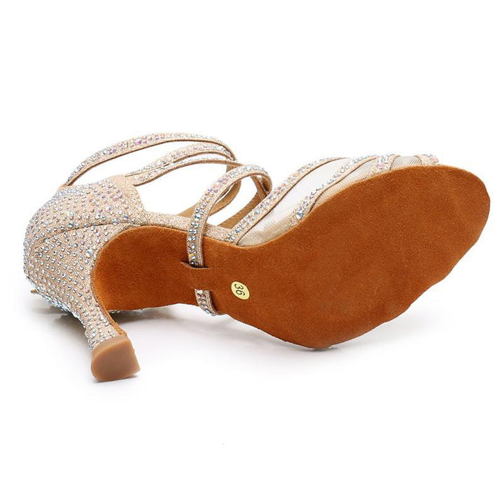 Women's Sparkling Glitter Customized Heel Latin Shoes Salsa Shoes Ballroom Dance Shoes