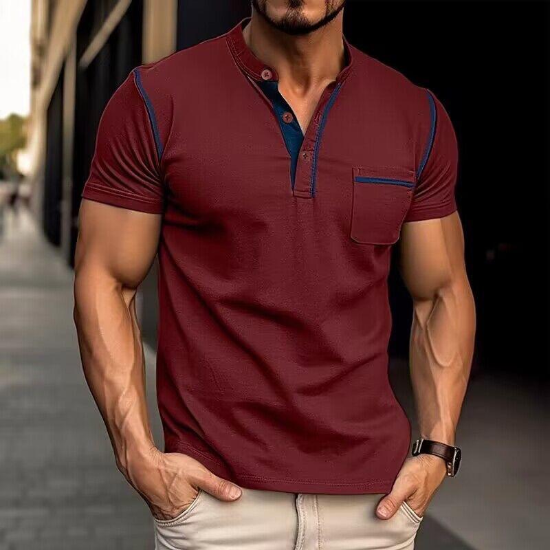 Elegant Shirt with Henley collar for Men