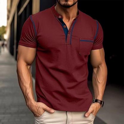 Elegant Shirt with Henley collar for Men