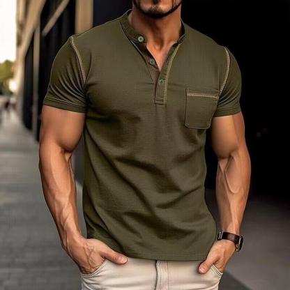 Elegant Shirt with Henley collar for Men