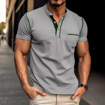 Elegant Shirt with Henley collar for Men