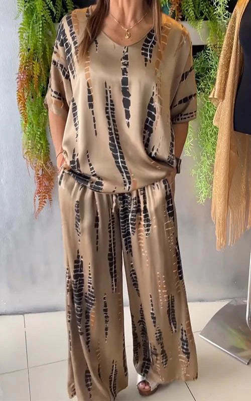 Stylish Casual 2-Piece Suit for Women with Round Neck