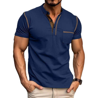 Elegant Shirt with Henley collar for Men