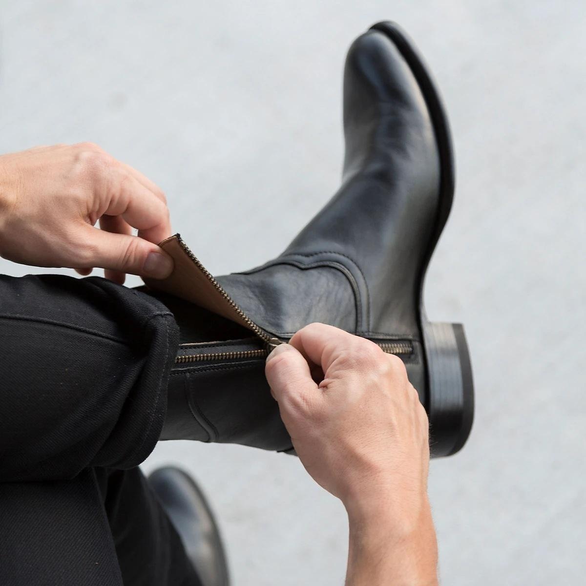 Men's Boots Biker boots Cowboy Boots Vintage Classic Casual Outdoor PU Mid-Calf Boots Loafer Black Brown Beige Fall 2024 - AU $102.69 &ndash;P2