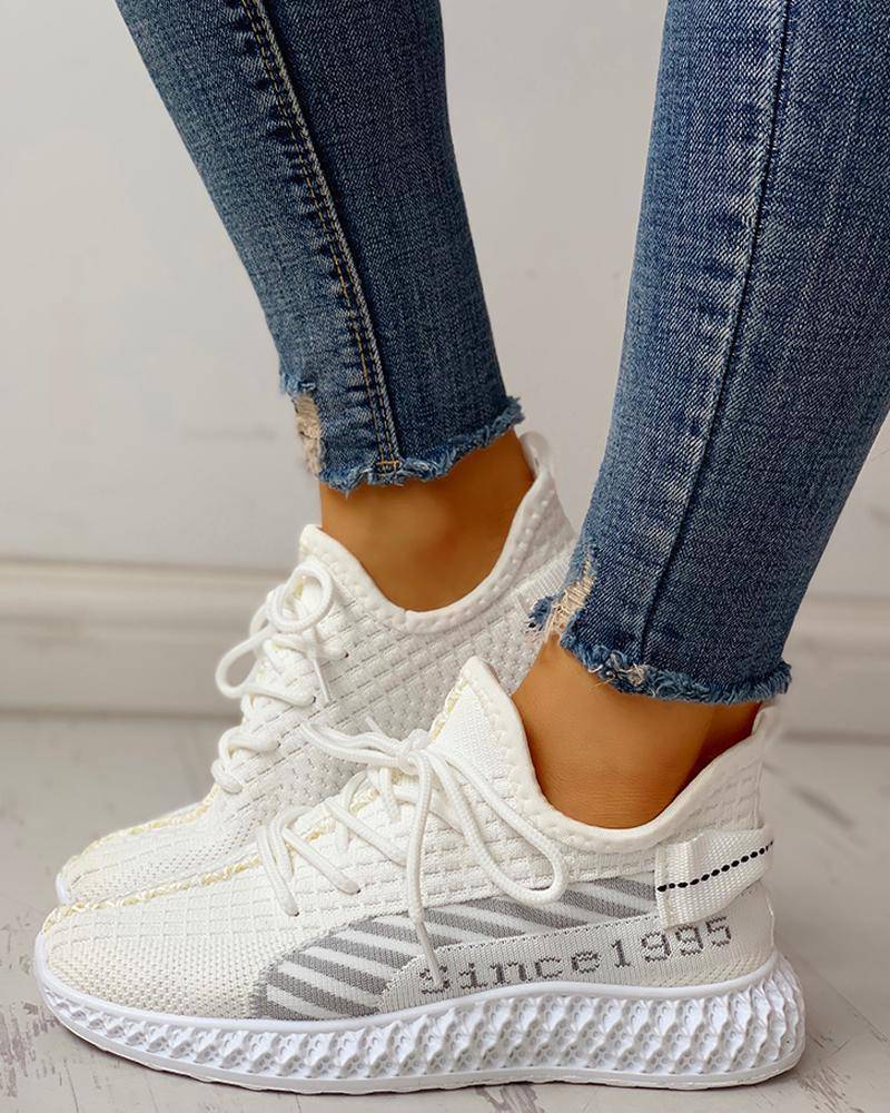 Lace-Up Breathable Casual Sneakers for Women