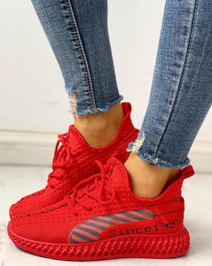 Lace-Up Breathable Casual Sneakers for Women