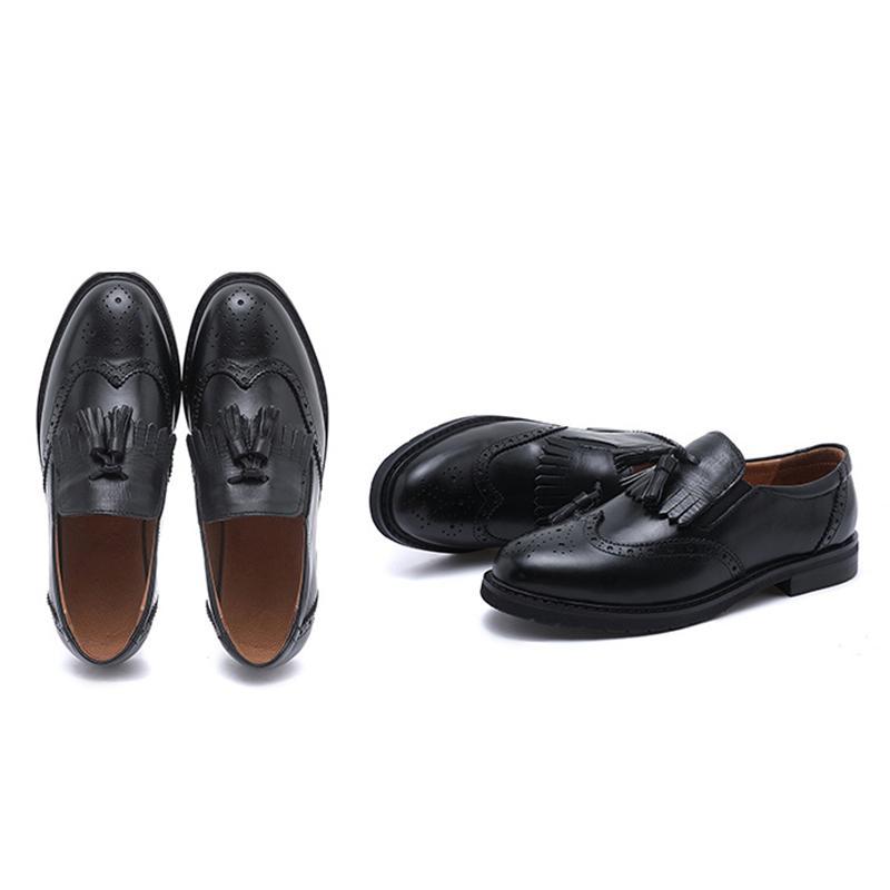 Waxing leather Brogue Loafers Womens Handmade Wingtip Shoes in Black/Coffee/Brown/BrownNew