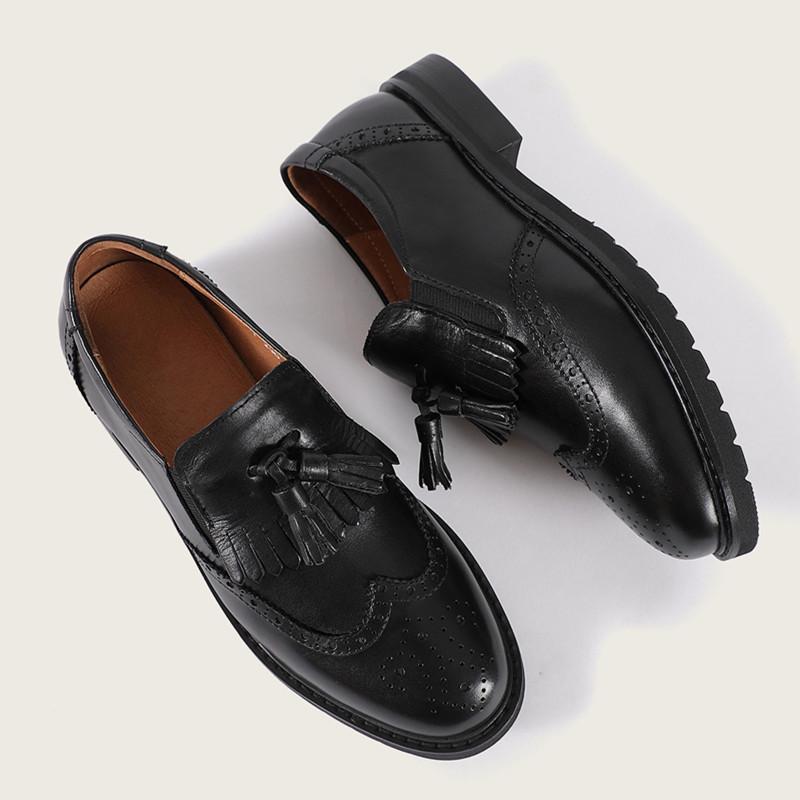 Waxing leather Brogue Loafers Womens Handmade Wingtip Shoes in Black/Coffee/Brown/BrownNew