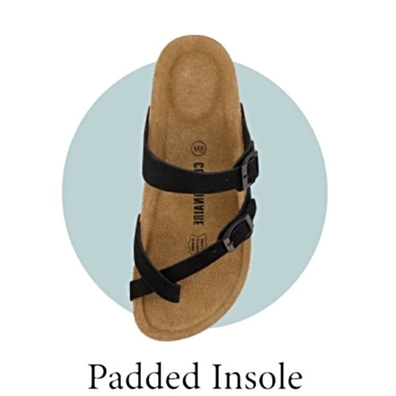 Men Orthopedic Sandal Arch Support Breathable Comfortable Cork FootBed Buckle Strap Anti-Skid Sandal