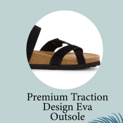 Women Orthopedic Sandal Arch Support Breathable Comfortable Cork FootBed Buckle Strap Anti-Skid Sandal