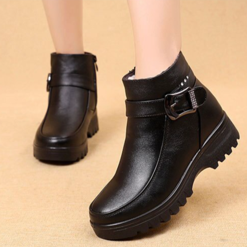 Orthopedic Women Ankle Boots Arch Support Warm Waterproof Genuine Leather Fashion