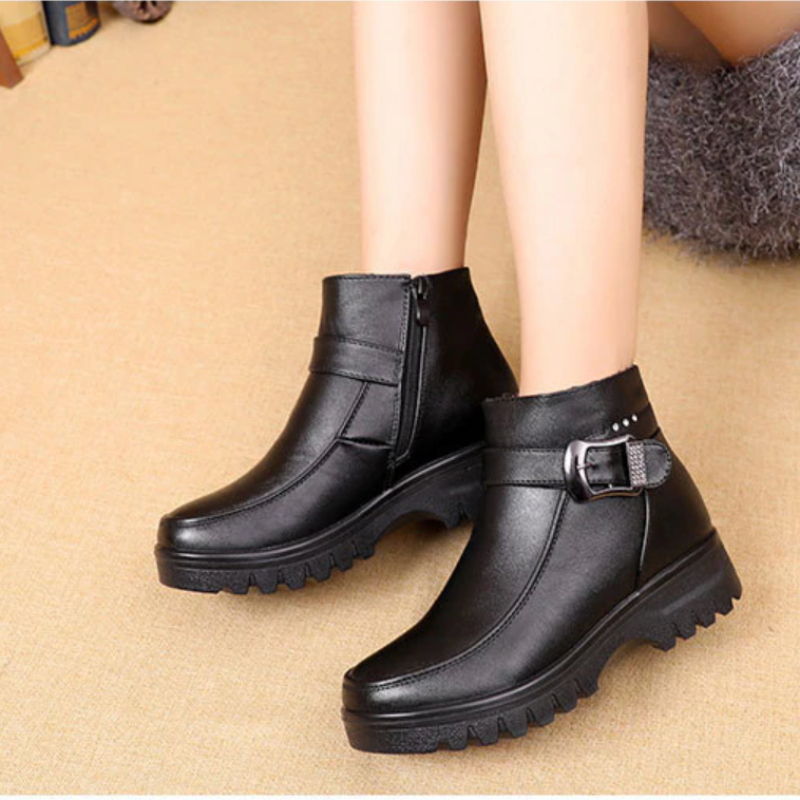 Orthopedic Women Ankle Boots Arch Support Warm Waterproof Genuine Leather Fashion