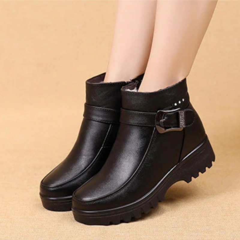 Orthopedic Women Ankle Boots Arch Support Warm Waterproof Genuine Leather Fashion