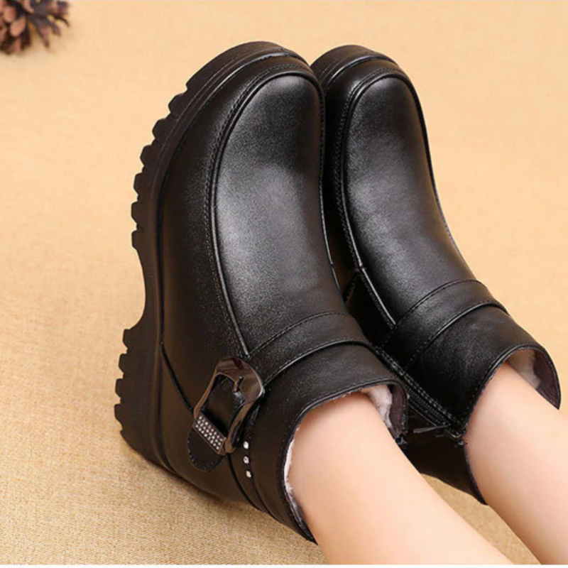 Orthopedic Women Ankle Boots Arch Support Warm Waterproof Genuine Leather Fashion