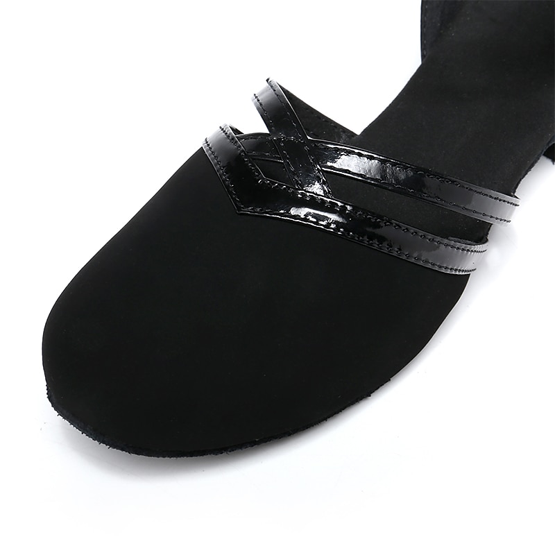 Women's Ballroom Dance Shoes Modern Dance Shoes Indoor Prom Practice Softer Insole Splicing Solid Color Low Heel Round Toe Buckle Ankle Strap Adults' Black 2024 - GBP &pound;31 &ndash;P9