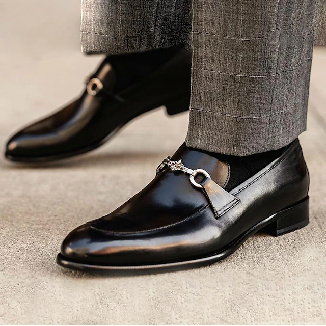 Men's Oxfords Loafers & Slip-Ons Dress Shoes Vintage Business Christmas Party & Evening Xmas PU Synthetics Black Red Spring Fall