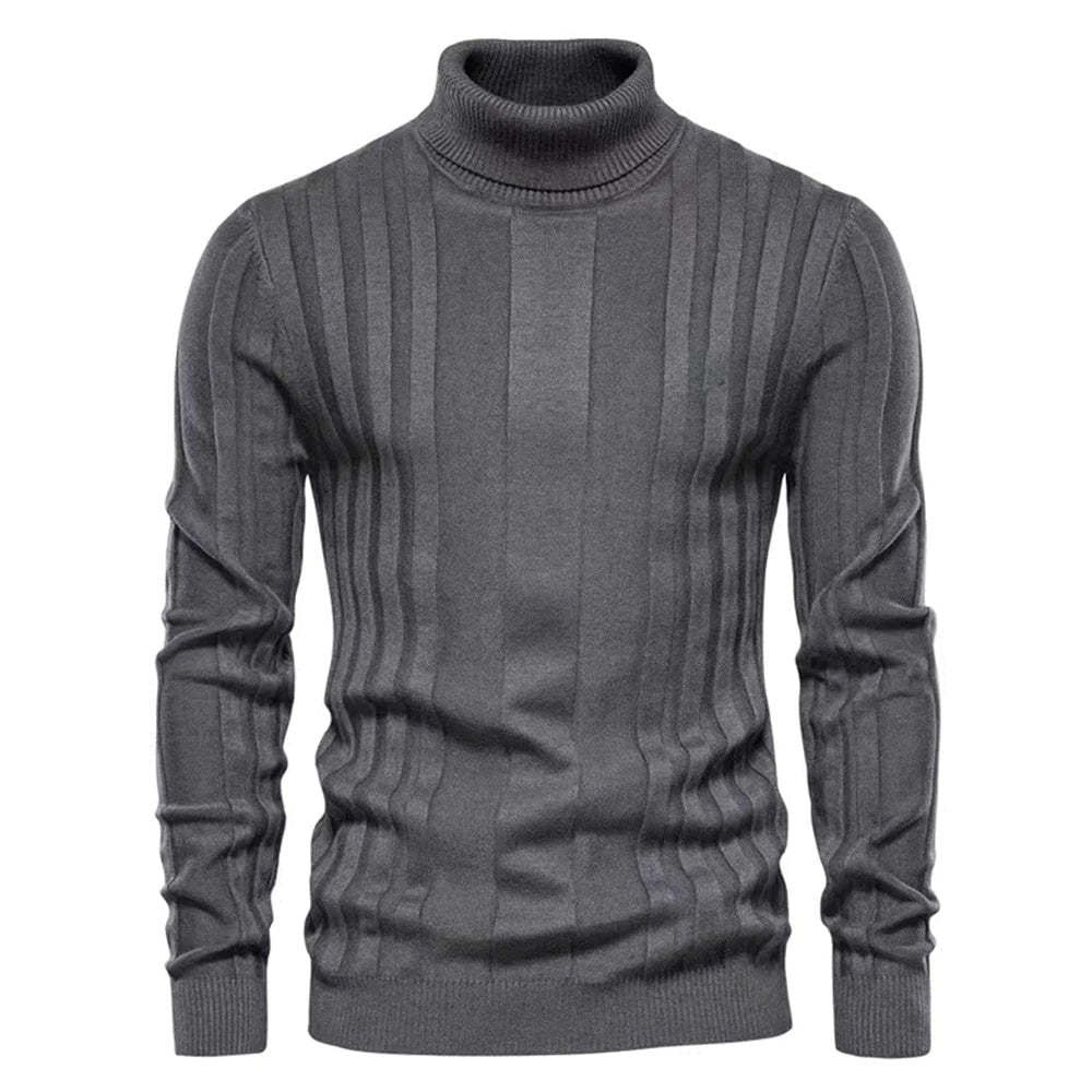 Modern Striped Turtleneck for Men