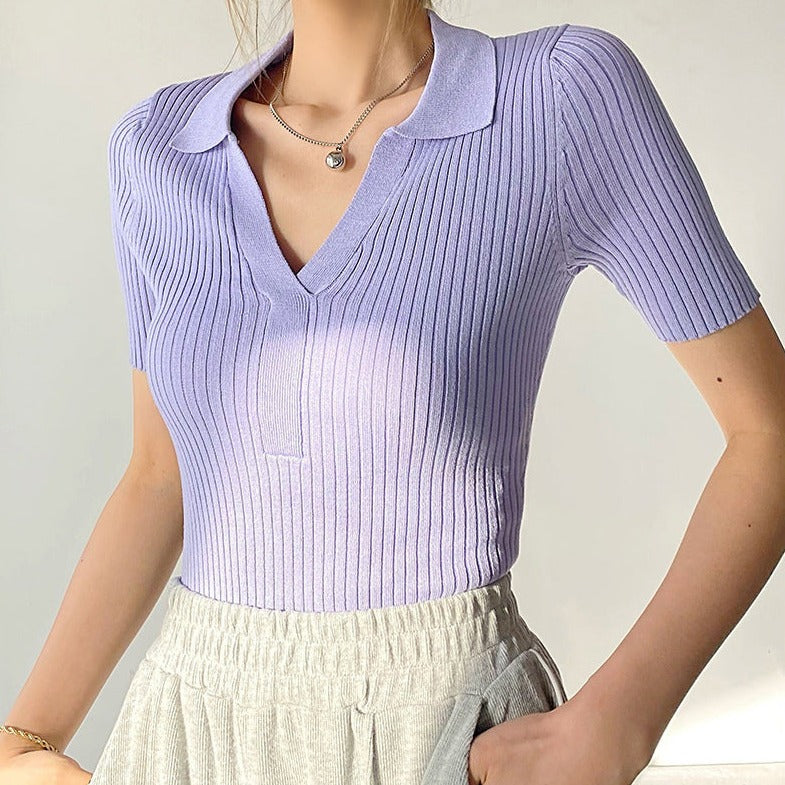 Women's Comfy V-Neck Knit Bodysuit