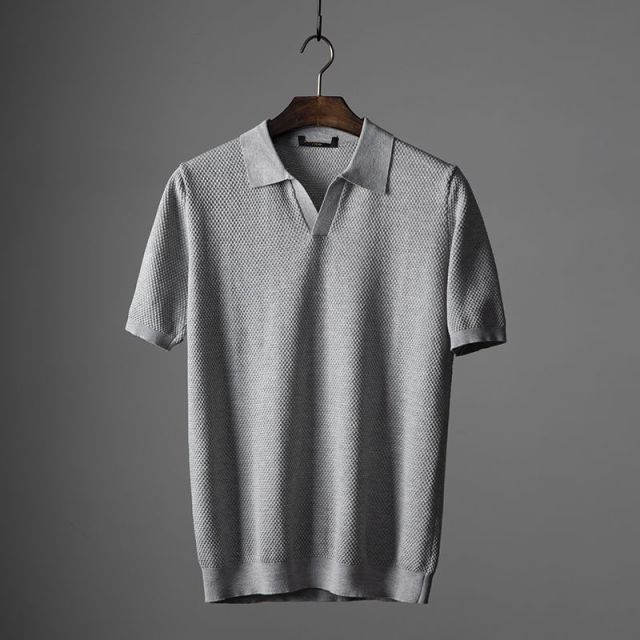 Knitted Cotton Shirt Shirt for Men