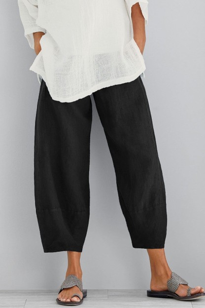 Women's Solid Color with Pockets Casual Loose Pants