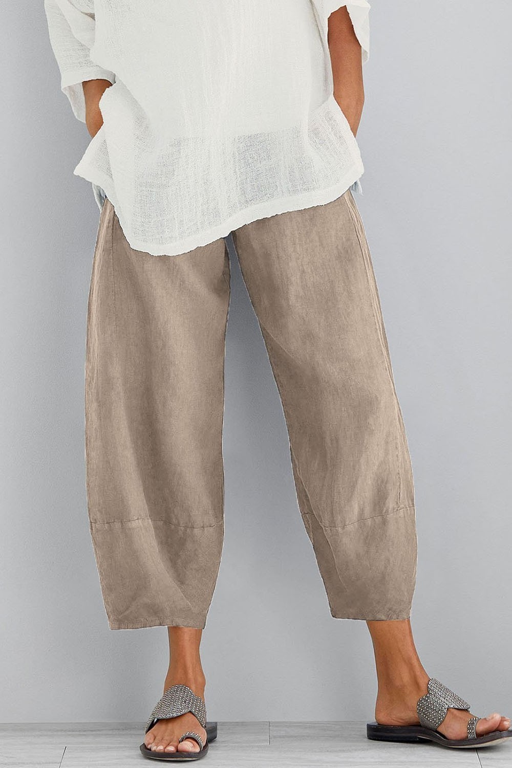 Women's Solid Color with Pockets Casual Loose Pants