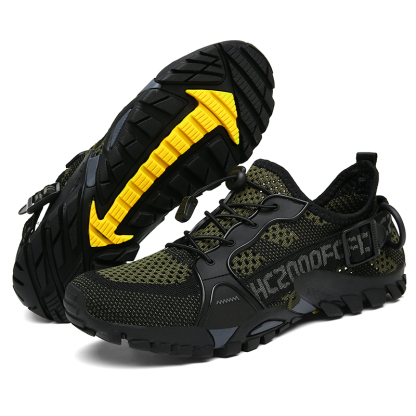 Outdoor Mountaineering Hiking Rock Climbing Breathable Fly Knitting Low Top River Trace Shoes