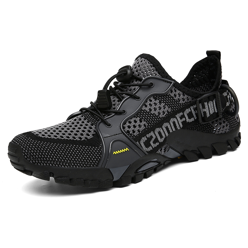 Outdoor Mountaineering Hiking Rock Climbing Breathable Fly Knitting Low Top River Trace Shoes