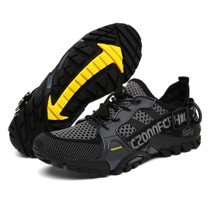 Outdoor Mountaineering Hiking Rock Climbing Breathable Fly Knitting Low Top River Trace Shoes