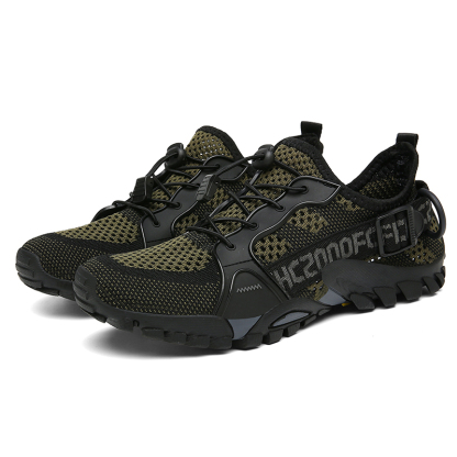 Outdoor Mountaineering Hiking Rock Climbing Breathable Fly Knitting Low Top River Trace Shoes