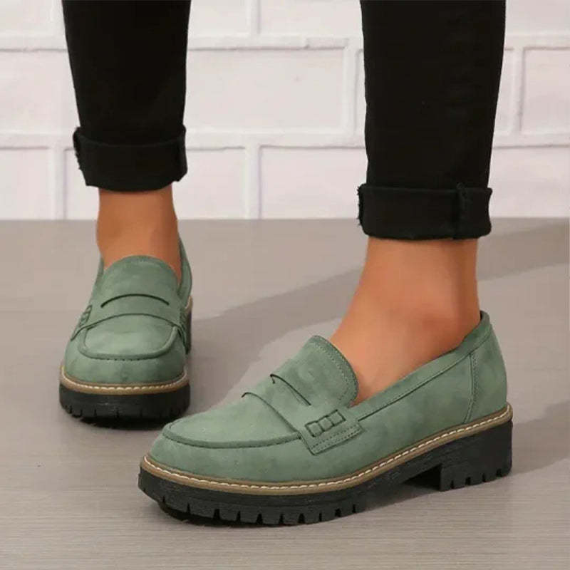 Women’s Suede Loafers - Slip-On Comfortable Casual Shoes, Lightweight, Stylish Everyday Footwear