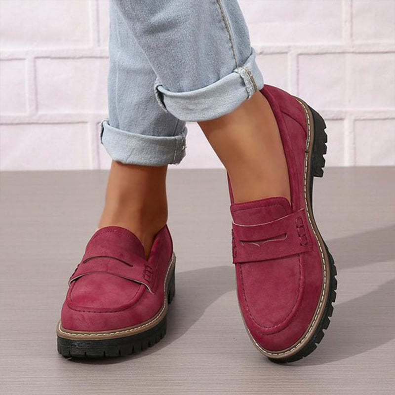 Women’s Suede Loafers - Slip-On Comfortable Casual Shoes, Lightweight, Stylish Everyday Footwear